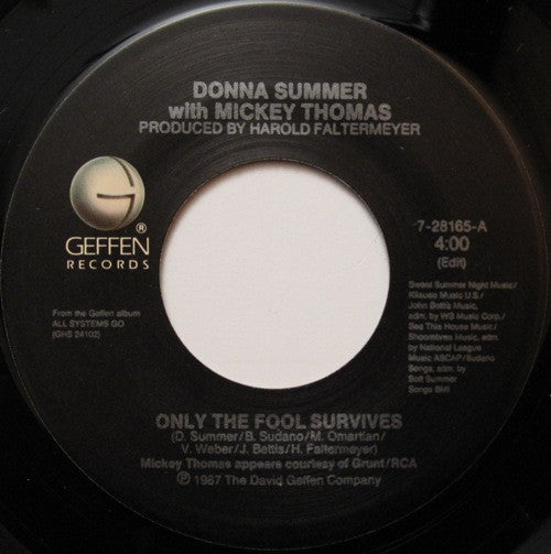 Donna Summer With Mickey Thomas : Only The Fool Survives (7")