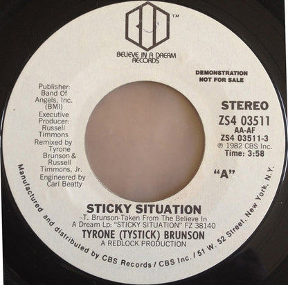 Tyrone Brunson : Sticky Situation (7", Promo, Styrene)