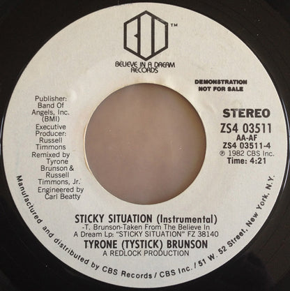 Tyrone Brunson : Sticky Situation (7", Promo, Styrene)