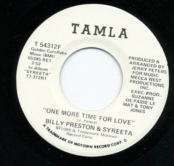 Billy Preston & Syreeta : One More Time For Love (7", Promo)