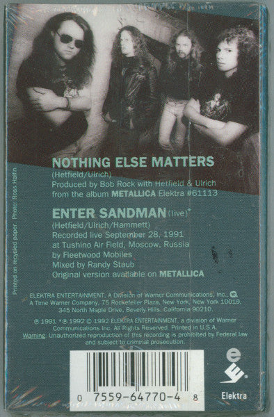 Metallica : Nothing Else Matters (Cass, Single, SR,)