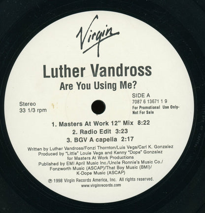 Luther Vandross : Are You Using Me? (12", Promo)