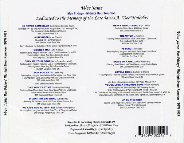 William Dell And Wee Jams : Man Friday's Midnight Hour Reunion (CD, Album)
