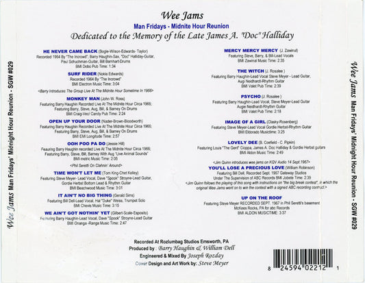 William Dell And Wee Jams : Man Friday's Midnight Hour Reunion (CD, Album)