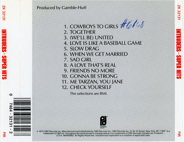 The Intruders : Super Hits (CD, Comp, RE)