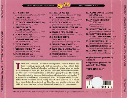 Camille Howard : Vol. 2: X-temporaneous Boogie (CD, Comp, Promo)