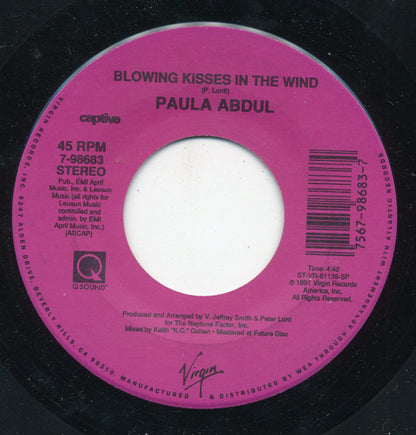 Paula Abdul : Blowing Kisses In The Wind (7", Single, Spe)