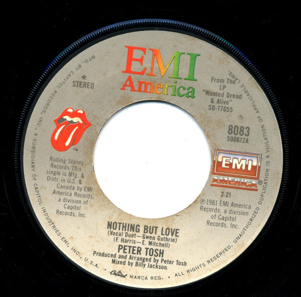 Peter Tosh With Gwen Guthrie : Nothing But Love (7")