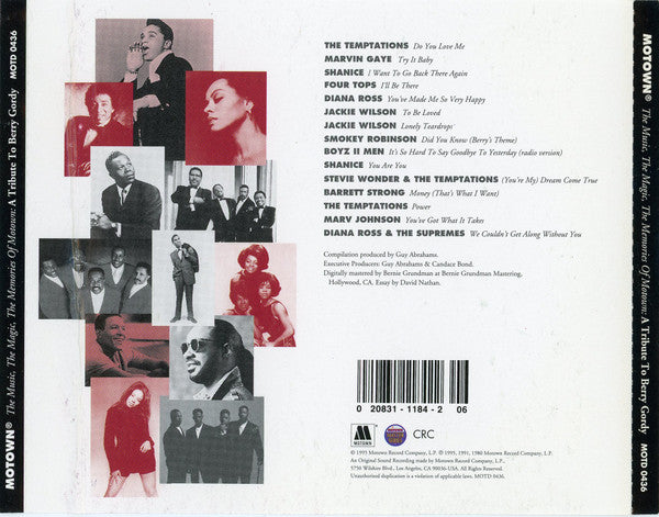 Various : The Music, The Magic, The Memories Of Motown (A Tribute To Berry Gordy) (CD, Comp, Club)