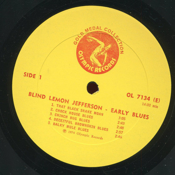 Blind Lemon Jefferson : Early Blues (LP, Comp)