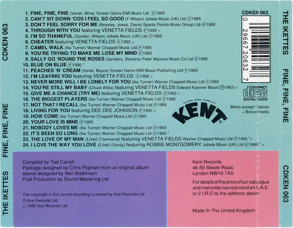 The Ikettes : Fine Fine Fine (CD, Comp)