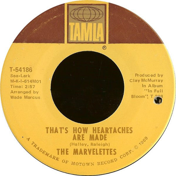 The Marvelettes : That's How Heartaches Are Made / Rainy Mourning (7", Single, Ame)