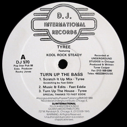 Tyree Cooper Featuring Kool Rock Steady : Turn Up The Bass (12")