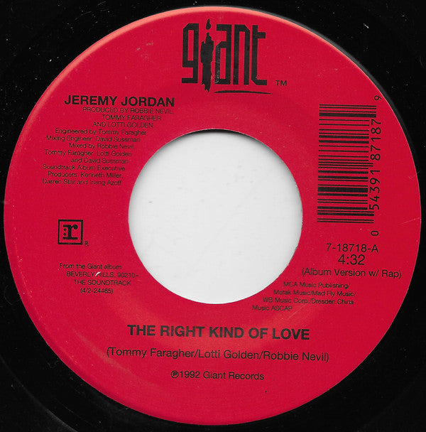 Jeremy Jordan : The Right Kind Of Love (7")