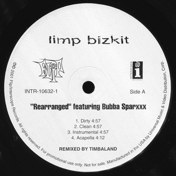 Limp Bizkit : Rearranged / Take A Look Around (Timbaland Remixes) (12", Promo)