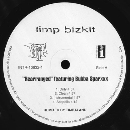 Limp Bizkit : Rearranged / Take A Look Around (Timbaland Remixes) (12", Promo)