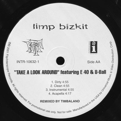 Limp Bizkit : Rearranged / Take A Look Around (Timbaland Remixes) (12", Promo)