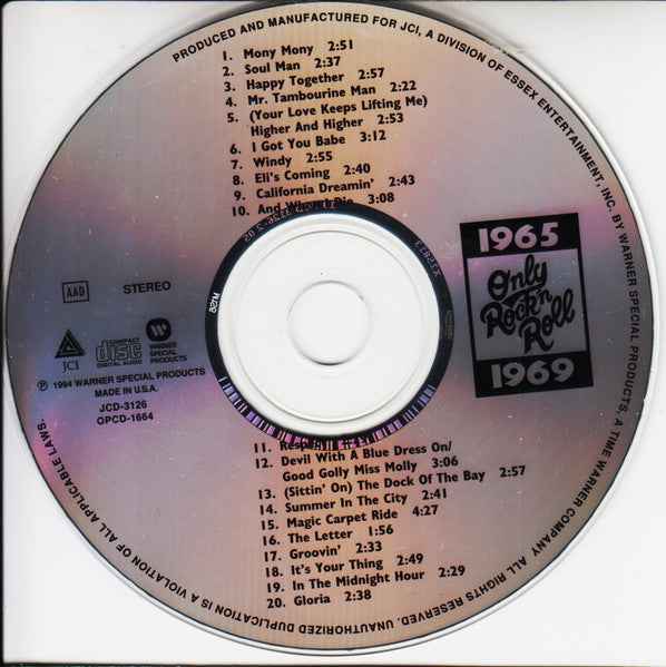 Various : 1965 - Only Rock'n Roll - 1969 (CD, Comp, RE)