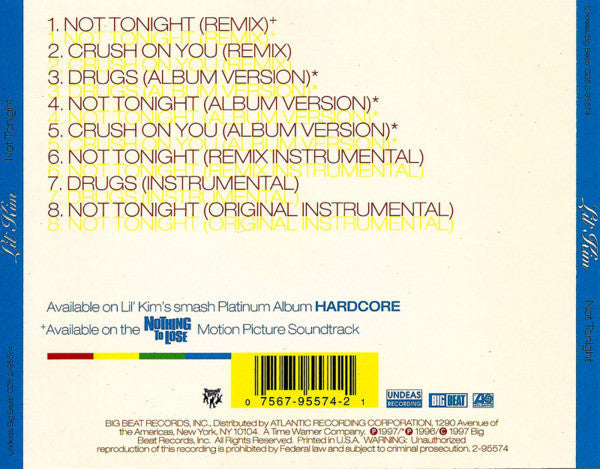 Lil' Kim Featuring Da Brat, Lisa "Left Eye" Lopes, Missy Elliott & Angie Martinez : Not Tonight (CD, Maxi)