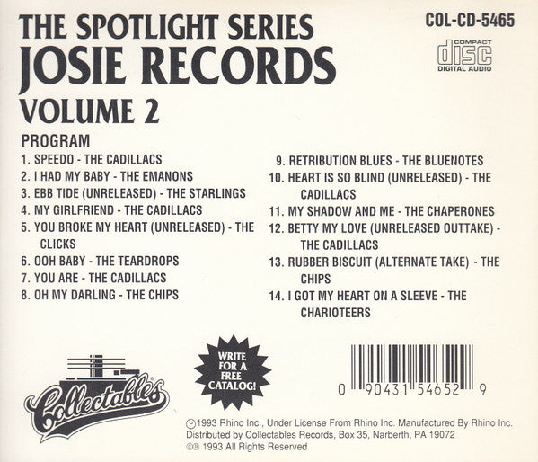 Various : Spotlite On Josie Records, Volume 2 (CD, Comp)