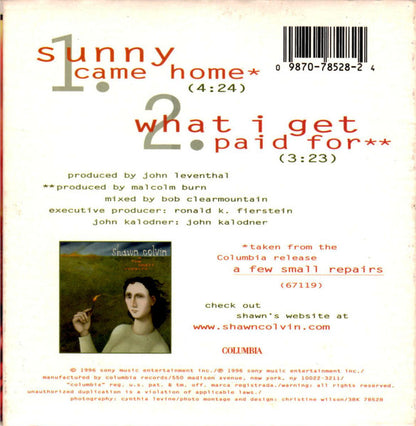 Shawn Colvin : Sunny Came Home (CD, Single)