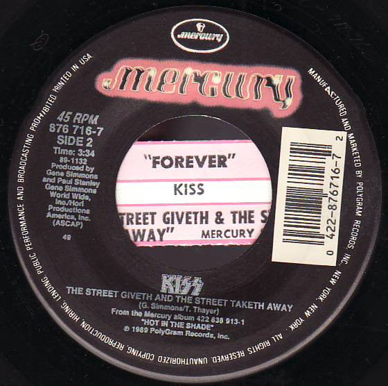 Kiss : Forever (7", Single, Spe)