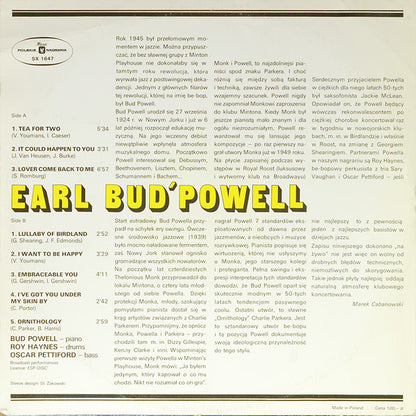 Bud Powell : Earl Bud' Powell (LP, RE)
