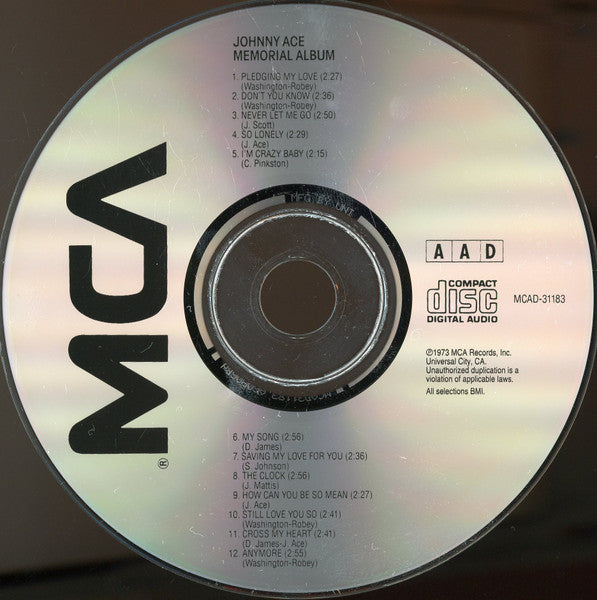 Johnny Ace : Memorial Album (CD, Comp, RE, UNI)
