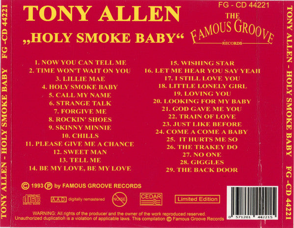 Tony Allen (5) : Holy Smoke Baby (CDr, Comp, Ltd)
