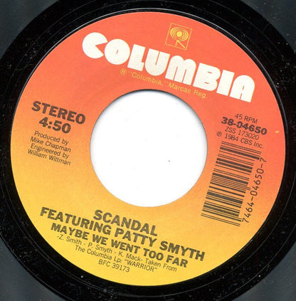Scandal (4) Featuring Patty Smyth : Hands Tied (7", Single, Styrene)