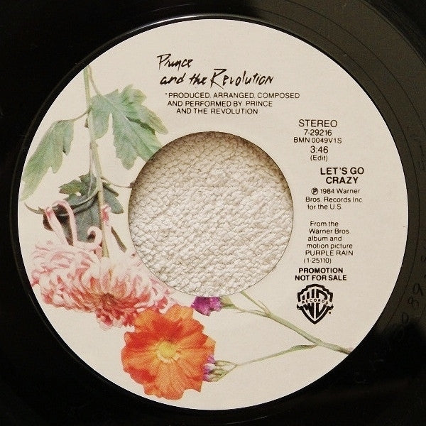 Prince And The Revolution : Let's Go Crazy (7", Single, Promo, Styrene, ARC)