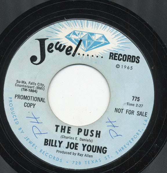 Billy Joe Young : The Push / I Had My Heart Set On You (7", Promo, Styrene)