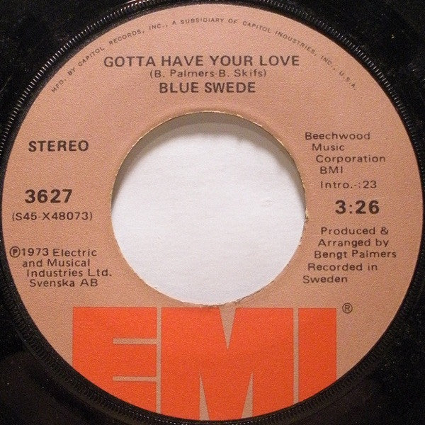 Blue Swede : Hooked On A Feeling (7", Single, Win)