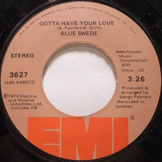 Blue Swede : Hooked On A Feeling (7", Single, Win)