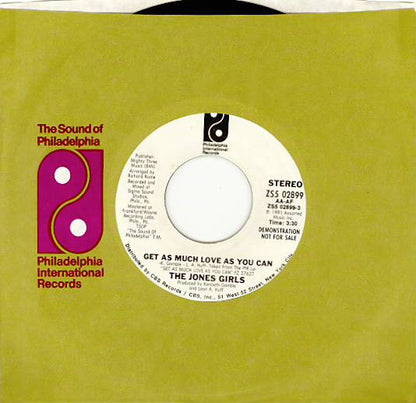 The Jones Girls : Get As Much Love As You Can (7", Promo, Styrene, Ter)