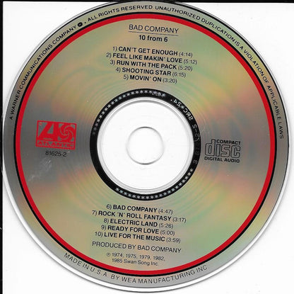 Bad Company (3) : 10 From 6 (CD, Comp)