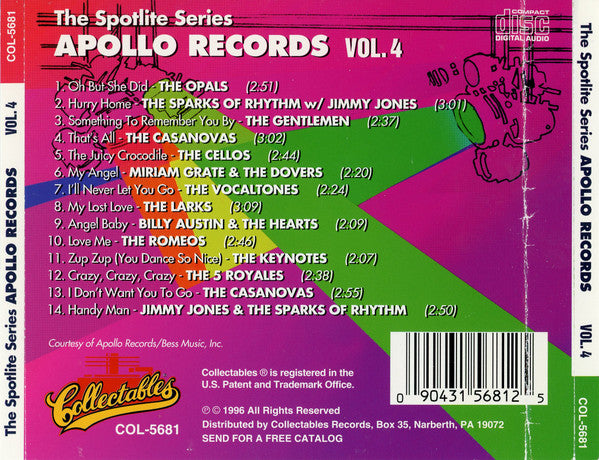 Various : Spotlite On Apollo Records, Volume 4 (CD, Comp)
