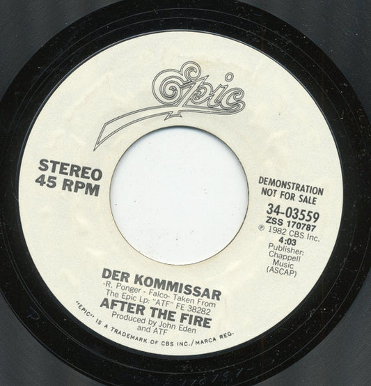 After The Fire : Der Kommissar (7", Single, Promo, Styrene)