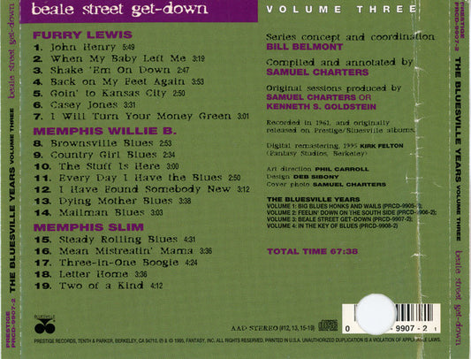 Various : The Bluesville Years Volume Three - Beale Street Get-Down (CD, Comp, Promo, RM)