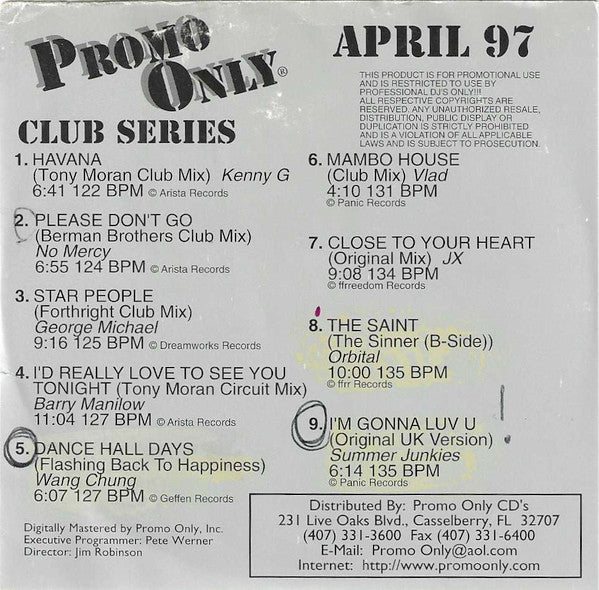 Various : Promo Only Club Series: April 97 (CD, Comp, Promo)