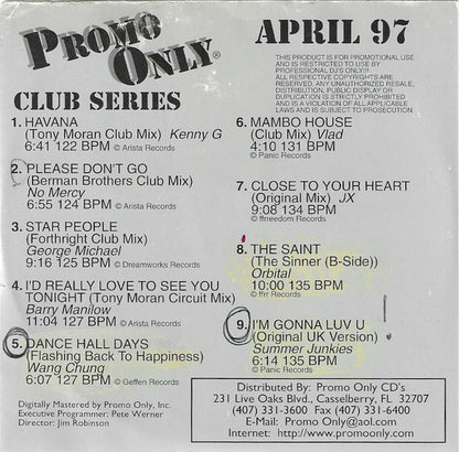 Various : Promo Only Club Series: April 97 (CD, Comp, Promo)