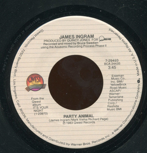 James Ingram : Party Animal (7", Spe)