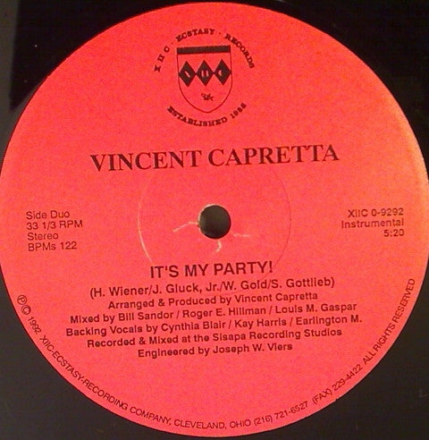 Vincent Capretta : It's My Party (12")