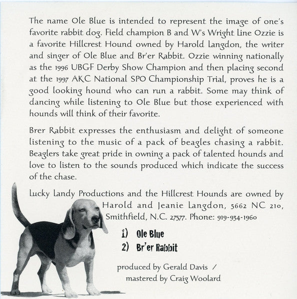 Harold And The Hillcrest Hounds : Ole Blue (CD)