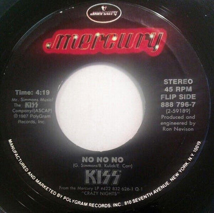 Kiss : Crazy Crazy Nights (7", Single, Spe)