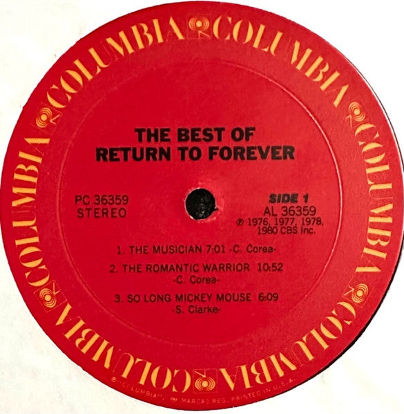 Return To Forever : The Best Of Return To Forever (LP, Comp, Pit)