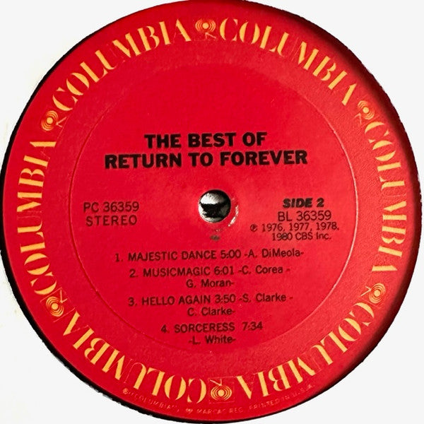 Return To Forever : The Best Of Return To Forever (LP, Comp, Pit)