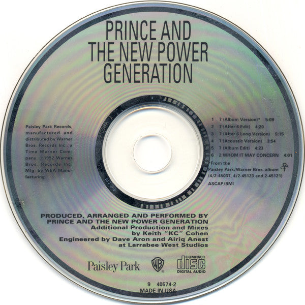 Prince And The New Power Generation : 7 (CD, Maxi, Dig)