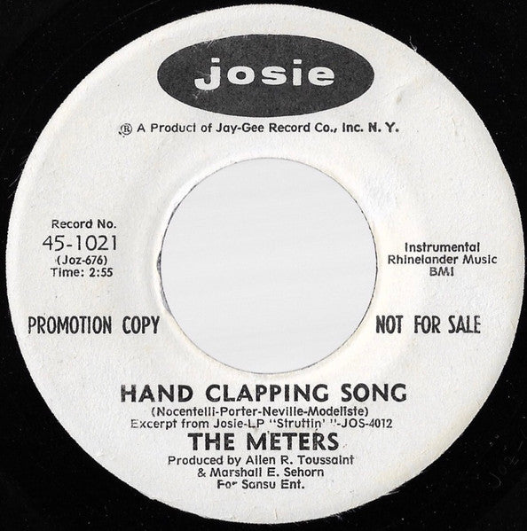 The Meters : Hand Clapping Song (7", Promo)