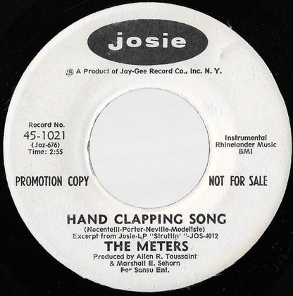 The Meters : Hand Clapping Song (7", Promo)